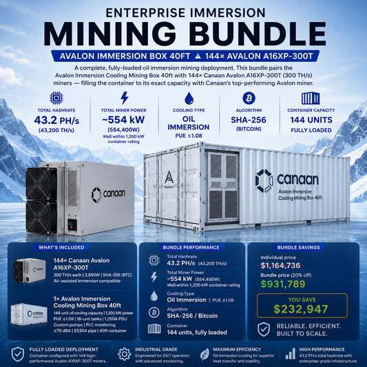 Enterprise Immersion Bundle – 144× Avalon A16XP-300T + Avalon Immersion Box 40ft